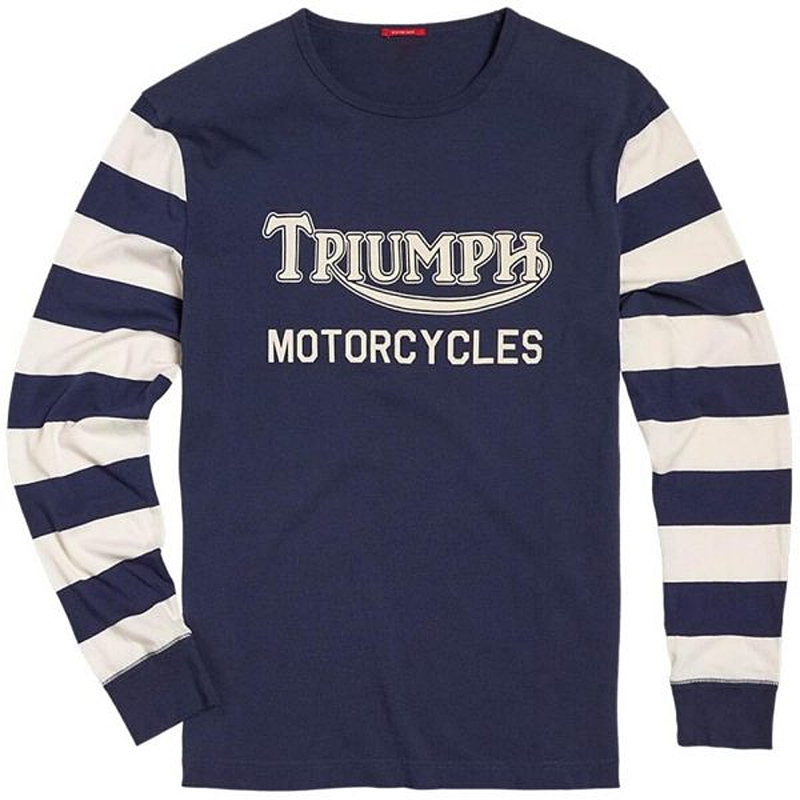 American Letters Stripe Print Long Sleeve Casual T-Shirt