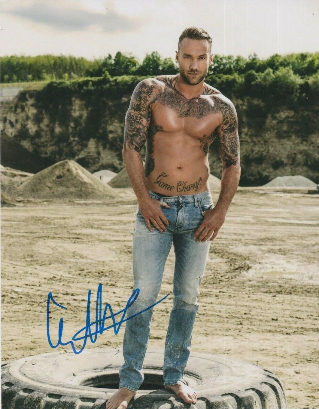 Calum Best **HAND SIGNED** 10x8 Photo Poster painting **AUTOGRAPHED**