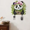 (US Local)Panda Theme Wood DIY Diamond Painting Hooks Home Decor Craft Kit for Wall Decor