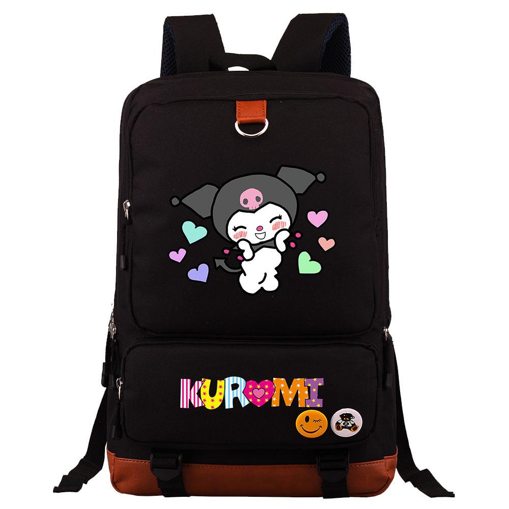 Mayoulove Kuromi Backpack Lightweight Design with Multiple Pockets for School Use-Mayoulove