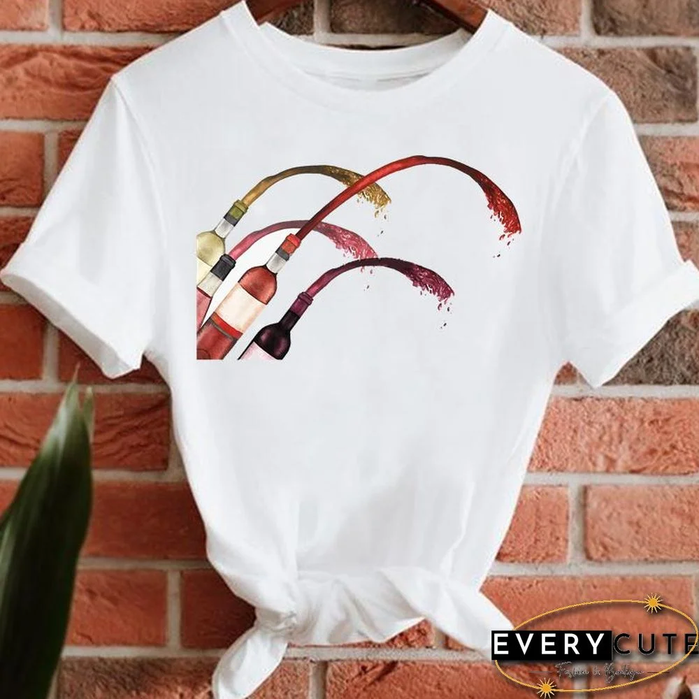 Women Lady Short Sleeve T-Shirts Print Tee Fashion Summer Clothes Female Style New 90S Trend Tshirt Top Graphic T-Shirt