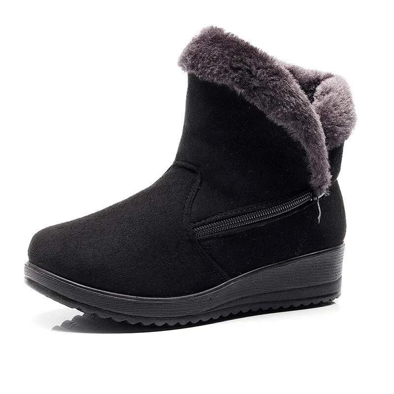 Women Ankle Boots Women Winter Shoes Female Fashion Wedge Women Shoes Snow Boots Warm Fur Female Winter Boots 2019 Botas Mujer