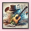 Guitar Hat-11CT Stamped Cross Stitch 50*50cm/19.69*19.69in tapestrymarket