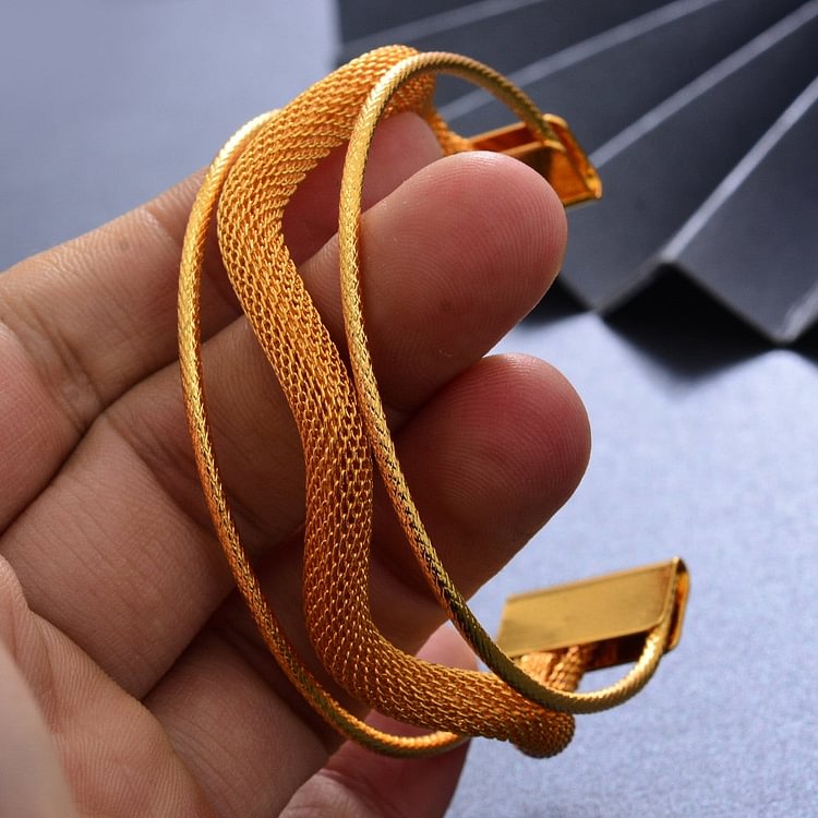 Bangles 24K Top Quality Dubai Gold Color Cuff  Bangles for Women
