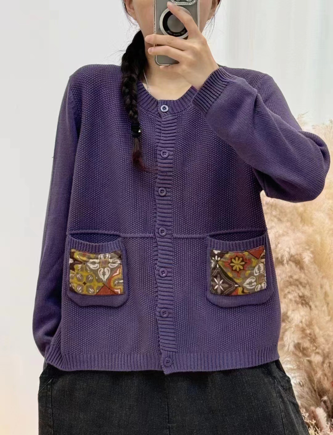 Chicfifth Sweater Women Winter Long Sleeve High Quality Autumn Vintage Top Knitted Cardigan