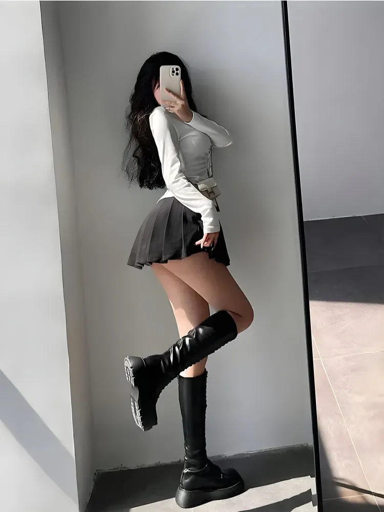 Brownm Tennis Mini Skirt