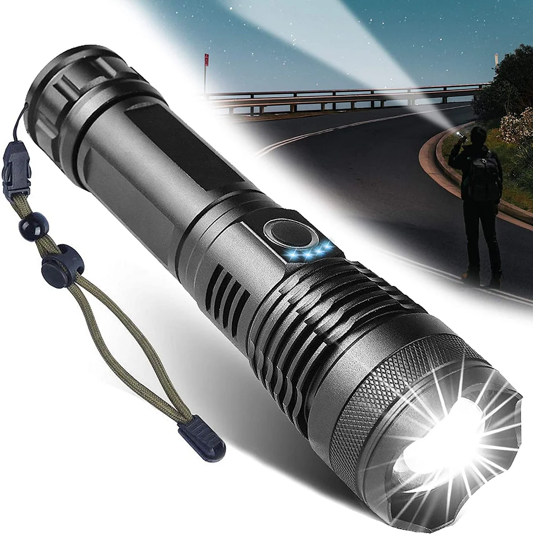 Fechargeable Flashlight 90000 Lumens Xhp50.2 Most Powerful Flashlight