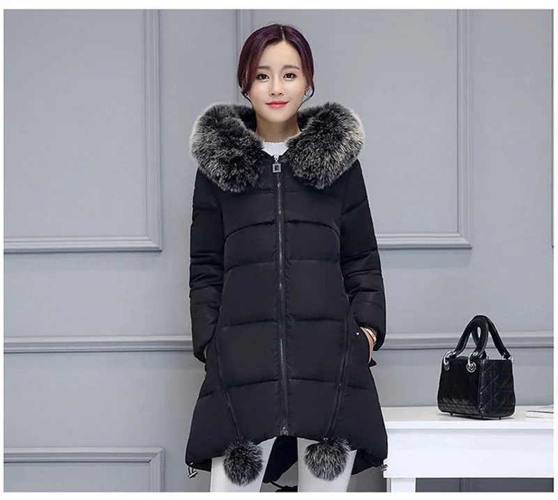 Oversize Winter Jacket Women Parka New Hooded Outerwear Warm Down Cotton Jacket Plus Size 5XL 6XL Winter Coat Parker Women Y159
