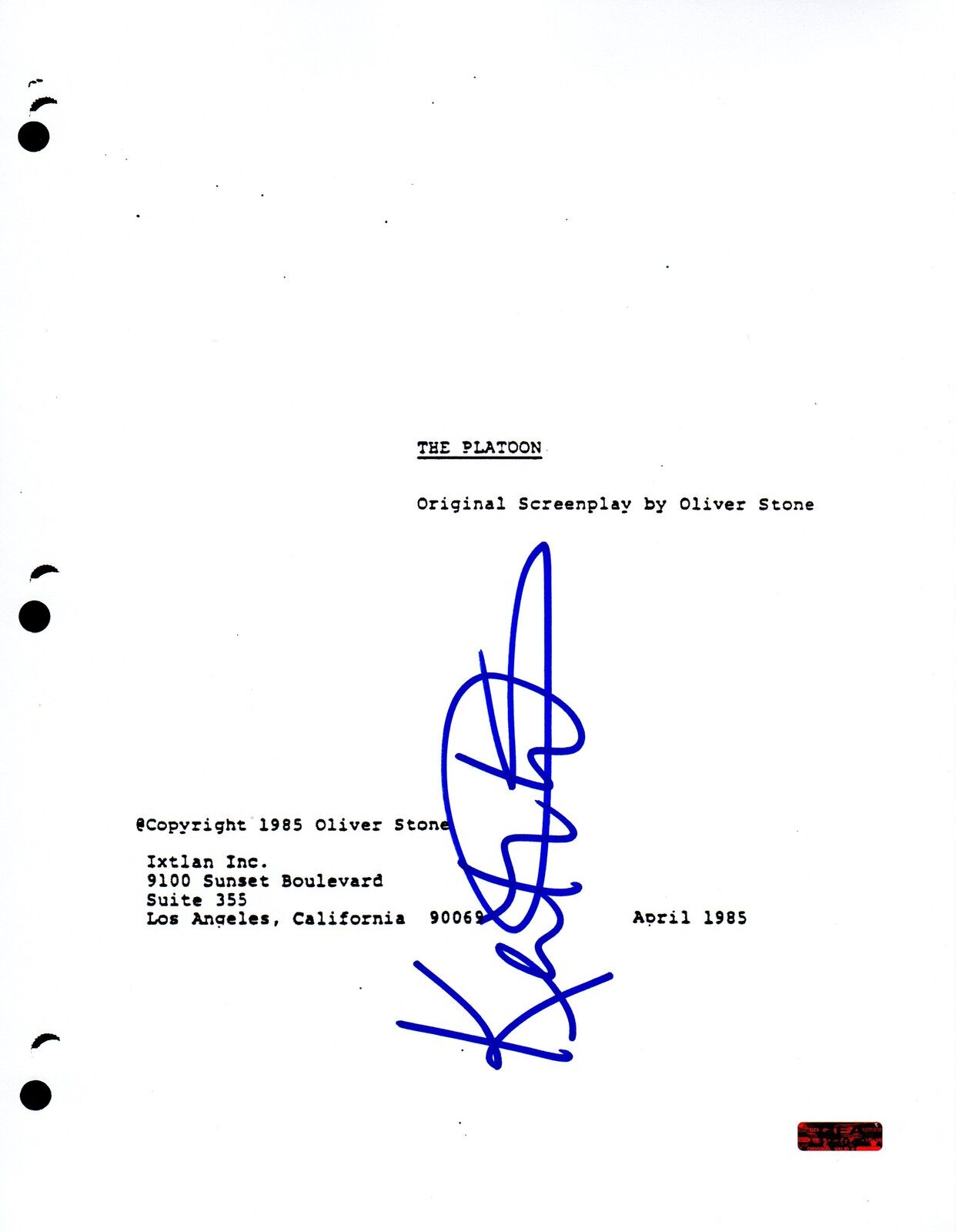 GFA The Platoon Movie * KEITH DAVID * Signed Full Page Script AD1 COA