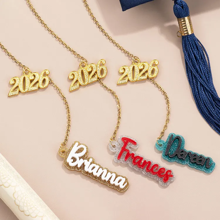 Personalized Glitter Name Year Graduation Cap Charm Tassel Decoration 2026 Graduation Gift for Graduates Classmates