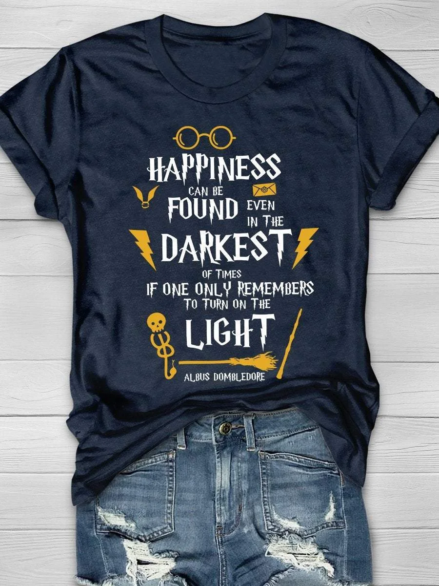 Happiness Can Be Found In The Darkest Print Short Sleeve T-shirt