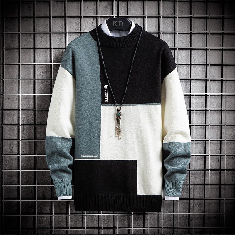2021 New Sweaters Men'S Black Long Sleeves Autumn Winter Pullover Knitted O-Neck Plus OverSize 5XL