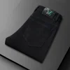 New High-end Men's Black Straight Slim Stretch Casual Versatile Jeans