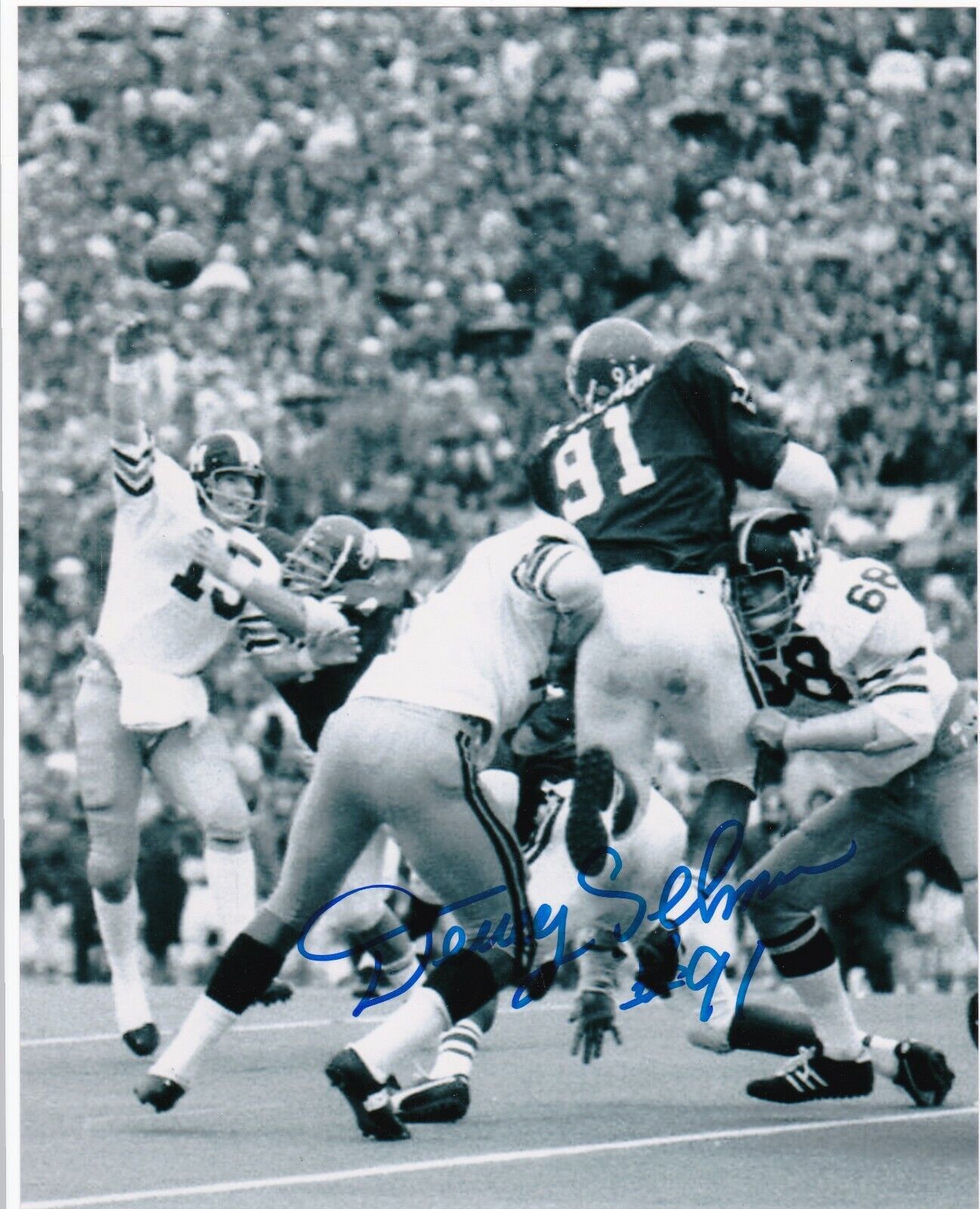 DEWEY SELMON OKLAHOMA SOONERS ACTION SIGNED 8x10