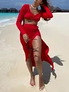 Split-Side Long Sleeves Two-Piece Suits