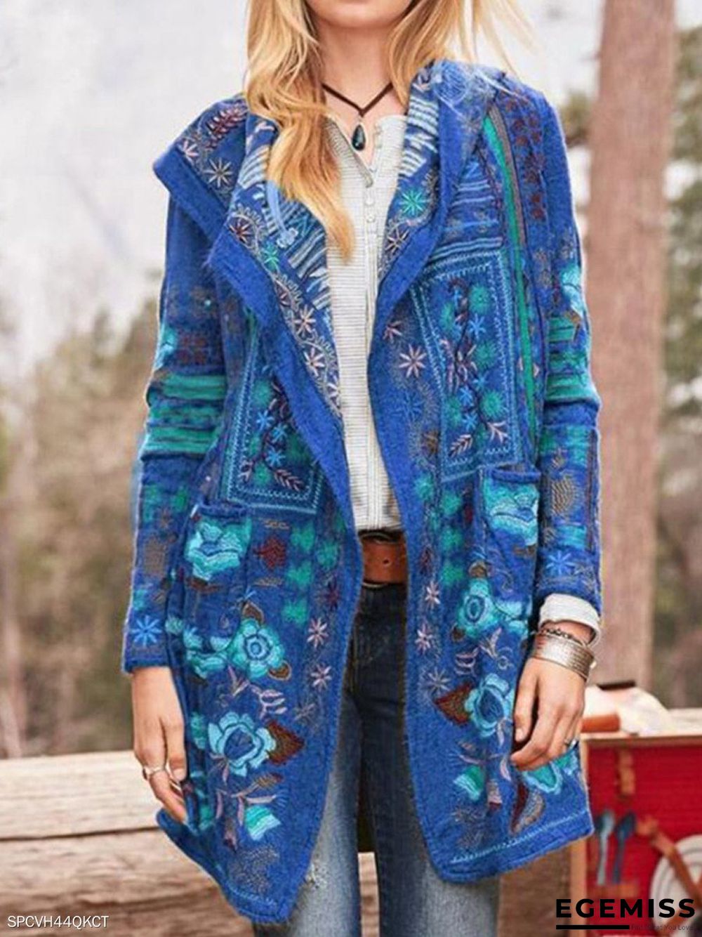 Autumn And Winter Print Casual Jacket | EGEMISS