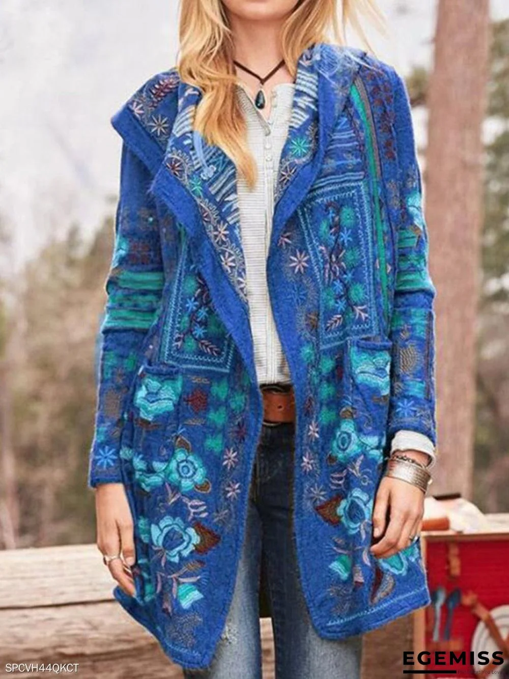 Autumn And Winter Print Casual Jacket | EGEMISS