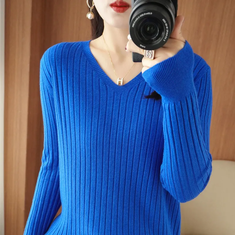 Churchf Churchf Sweater Female 2023 Spring And Autumn Knit Bottom Shirt Fashion Slim Long Sleeve Skin-Friendly Soft Bottom Top