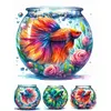 Aquarium et betta-peinture diamant ronde compl&egrave;te-40*40cm