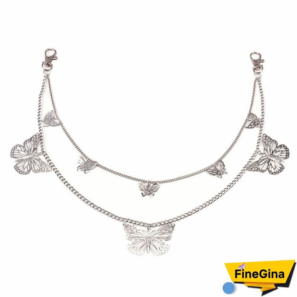 Butterfly Pendant Waist Chain Belt for Dress Jeans Trous