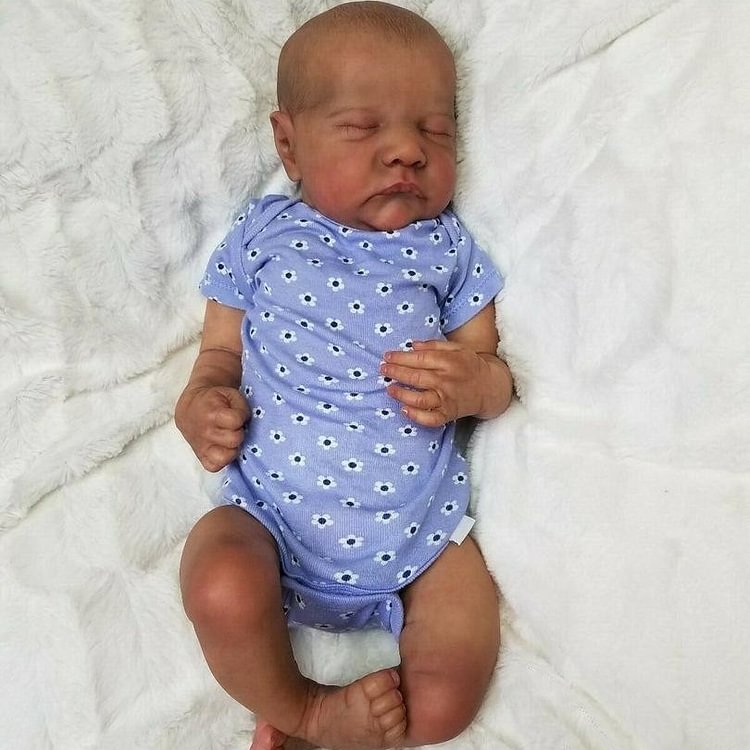  20" Soft Weighted Body Lifelike Cute Handmade African American Silicone Reborn Sleeping Toddlers Boy Doll Set,Gift for Kids - Reborndollsshop.com®-Reborndollsshop®