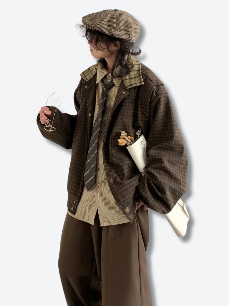 Brownm Plaid Jacket