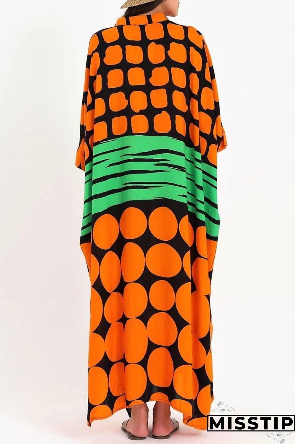 Yellow Casual Print Patchwork O Neck Long Dress Dresses