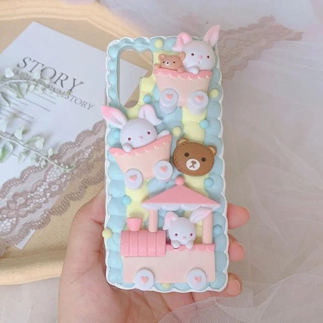 Baby Bear Rabbit Cart iPhone Case PH001