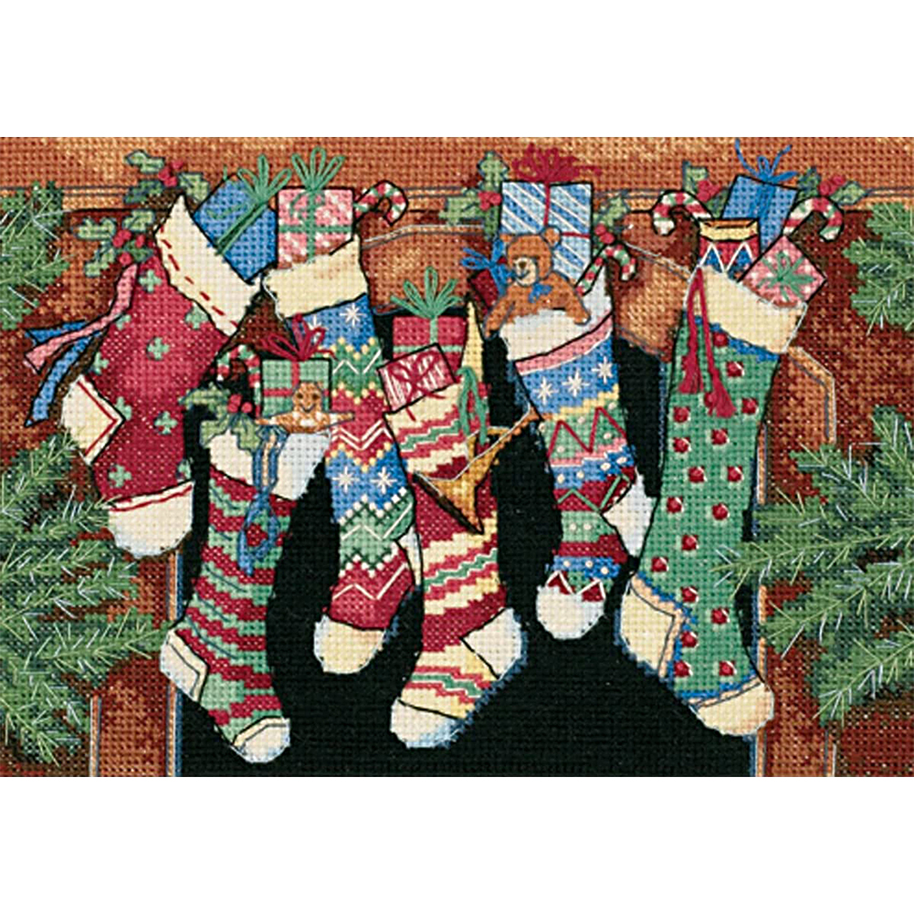 

Christmas Sock - 11CT Stamped Cross Stitch - 41*56CM, 501 Original