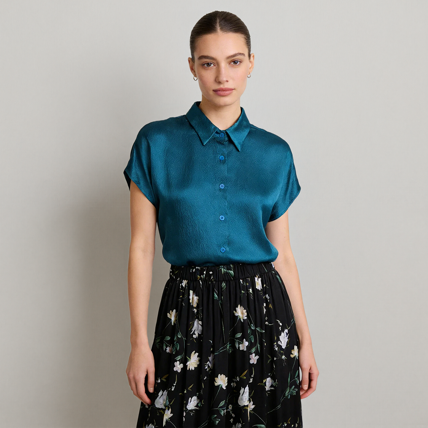Silk Blouse Single Breasted Top REAL SILK LIFE