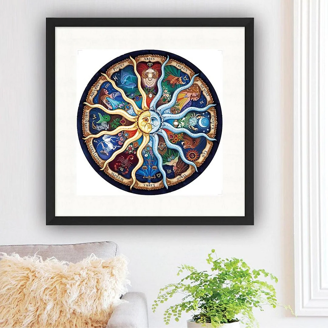 Partial Embroidery Kit Sun Moon Constellation 11CT Stamped Home Needlework