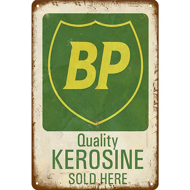 BP Quality Kerosine Sold Here - Vintage Tin Signs/Wooden Signs - 7.9x11.8in & 11.8x15.7in