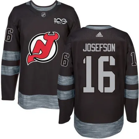 Devils #16 Jacob Josefson Black 1917-2017 100th Anniversary Stitched NHL Jersey