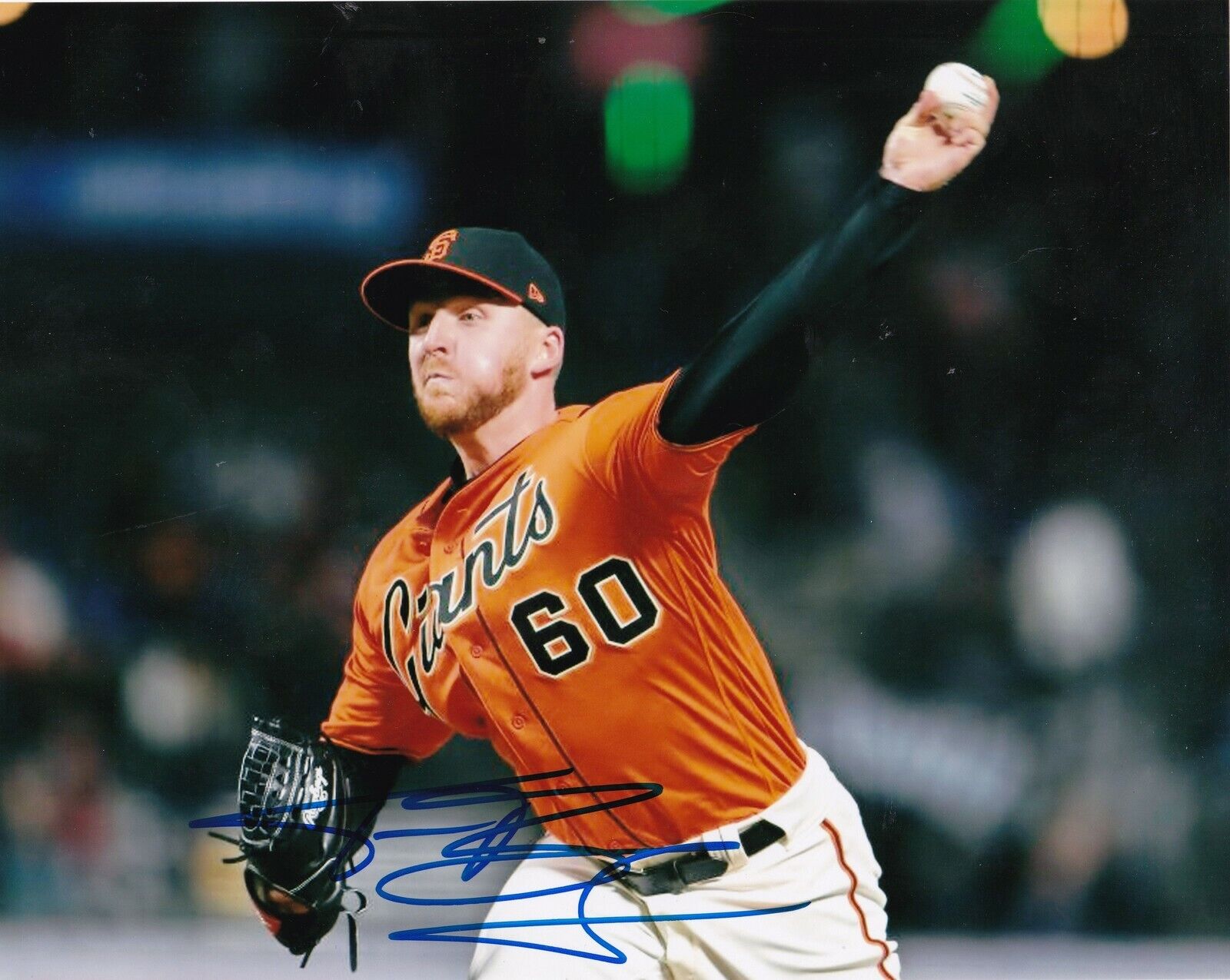 TRAVIS BERGEN SAN FRANCISCO GIANTS ACTION SIGNED 8x10