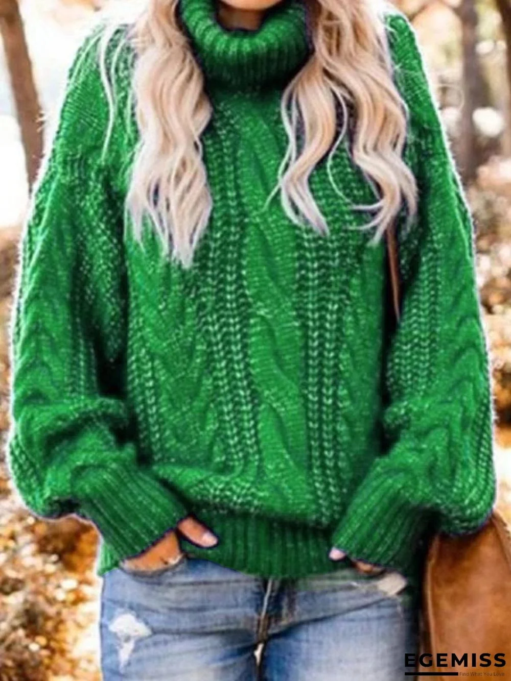 Casual Plus Size Cowl Neck Sweater Pullover | EGEMISS