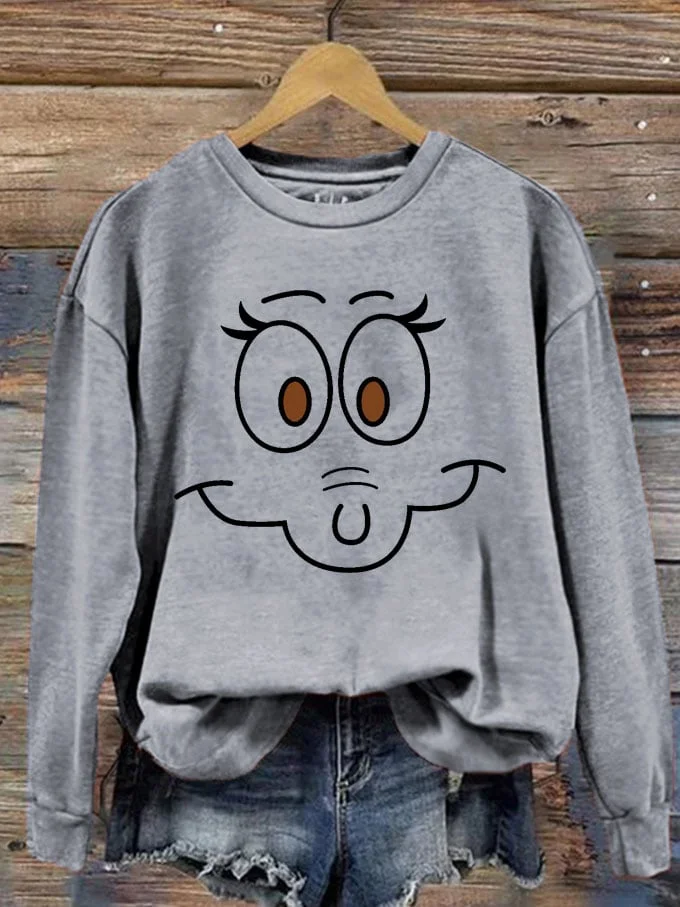 Women's Christmas Cartoon Max Face Sweatshirt