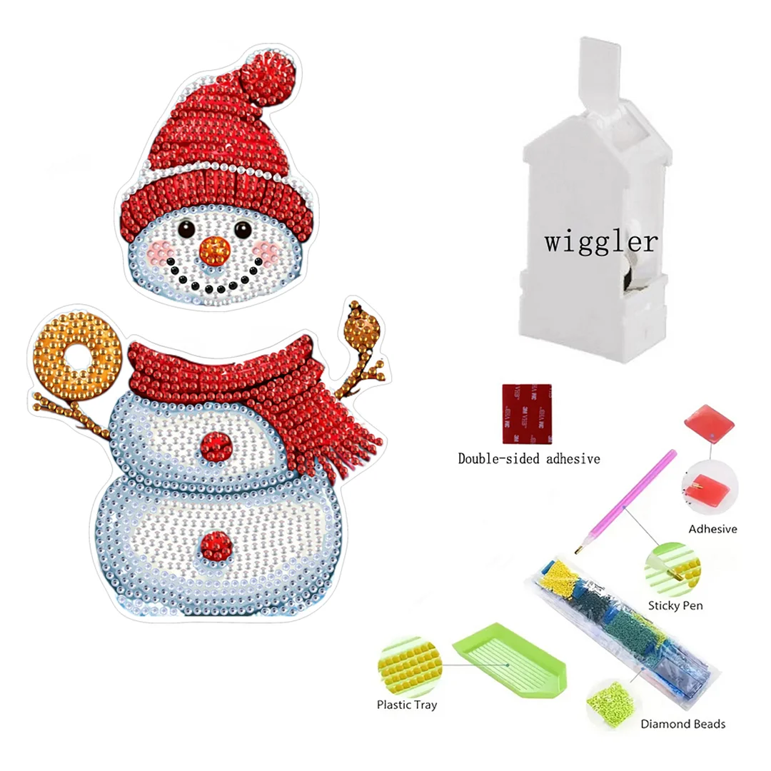 Snowman DIY Acrylic Shaking Head 5D DIY Diamond Art Tabletop Ornament Home Decor