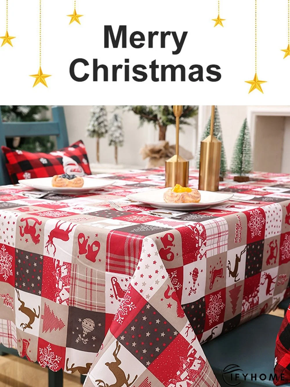 Creative Christmas Printed Tablecloths Table Runners Party Decorations | IFYHOME