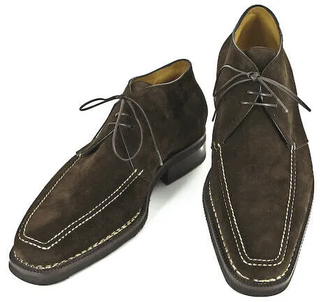 Handmade Mens Brown suede dress shoes, Men brown oxfords dress shoes