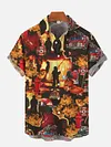 Fireman, Fire Truck And Equipment Printing Short Sleeve Shirt