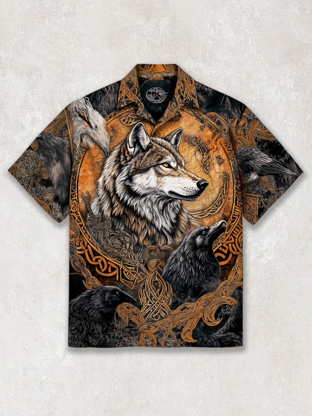 Men's Viking Celtic Knot Wolf Raven Emblem Totem Shirt / Rvogue / Rvogue