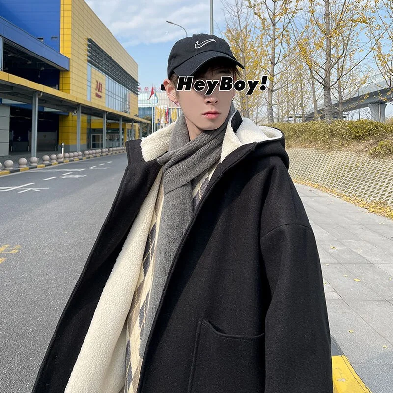 Winter Male Medium Long Cotton Jacket Thickened Coat Woolen Chic Hooded Recommend Time Limited For