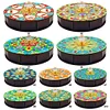 Mandala Diamond Painting Storage Box Wooden Round Jewelry Case with Lid Kits