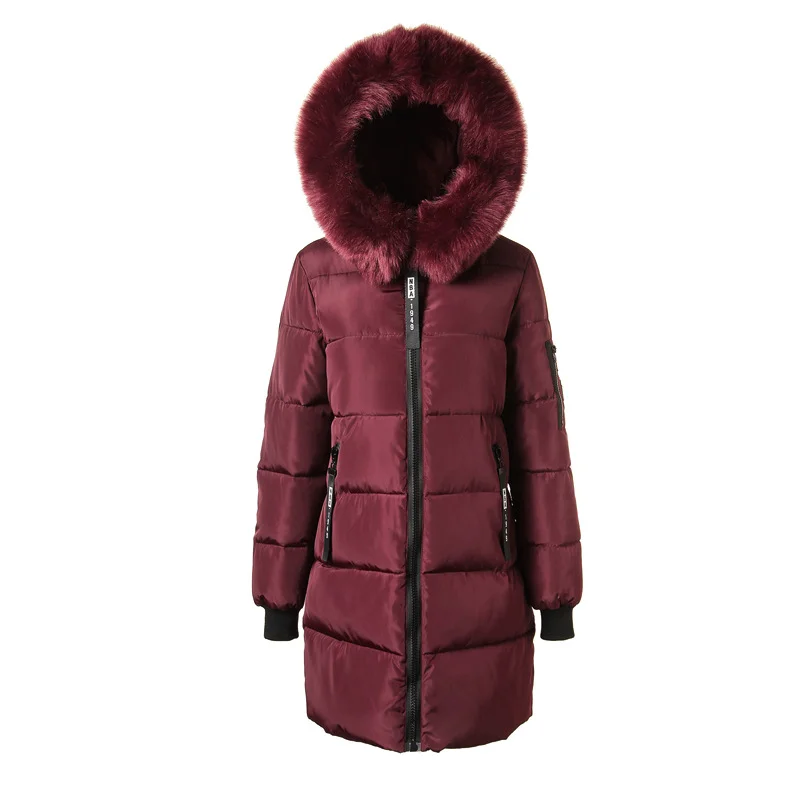 Toloer Cotton-Padded Clothes Female In The Long 2024 Winter New Large Size Women's Korean Version Cotton-Padded Clothes Big Wool Collar Thick Cotton-Padded Jacket Coat-Outfit Ideas