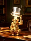 Monkey Table Lamp with Top Hat Animal Desk Lamp for Monkey Lovers Fun Creative Decorative Lamp for Sleep Nursery Office & Home Decor