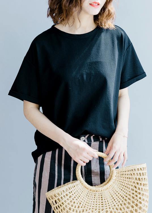 VCSHOES o neck back side open clothes For Women Outfits black shirt