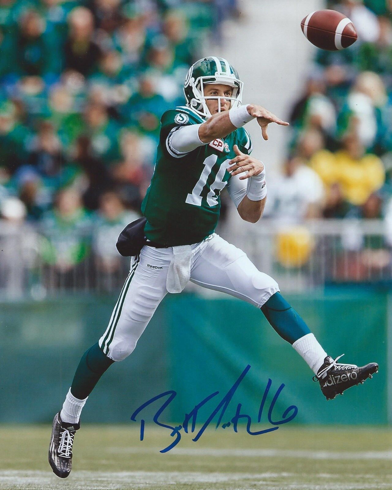 Brett Smith Signed 8x10 Photo Poster painting Saskatchewan Roughriders Autographed COA B