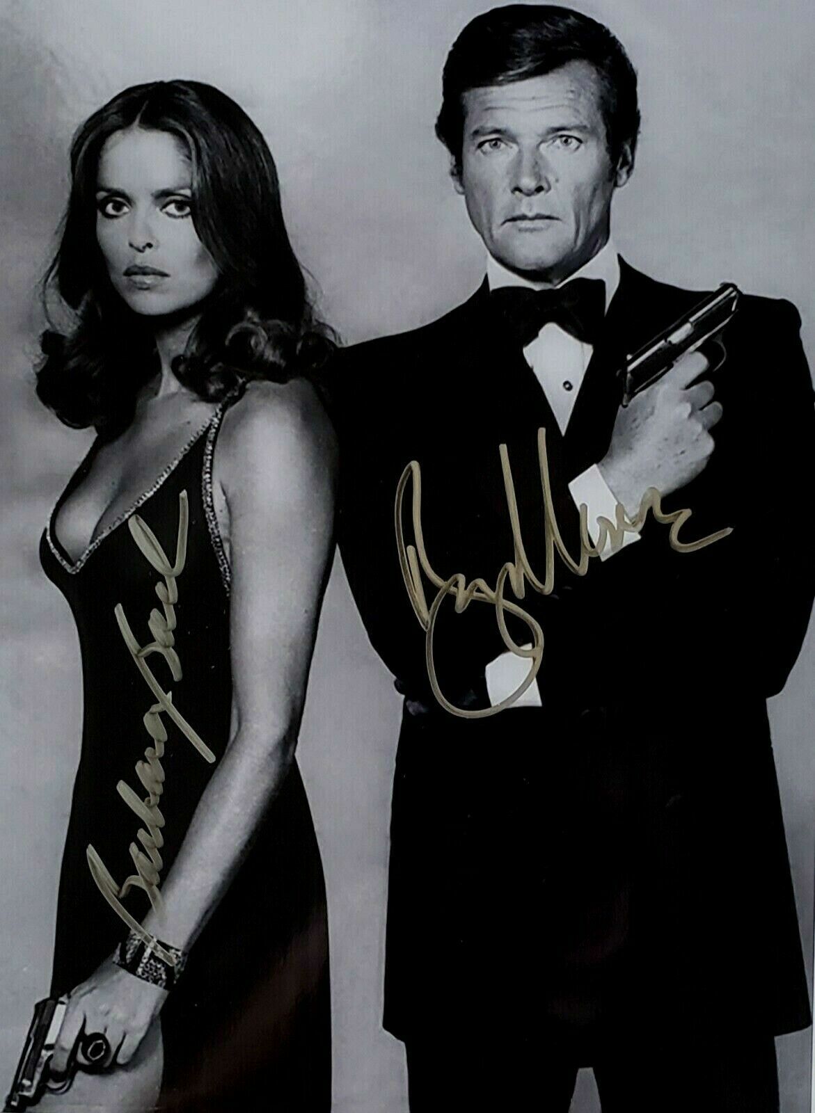 Roger Moore / Barbara Bach Autographed Signed 8x10 Photo Poster painting ( James Bond ) REPRINT