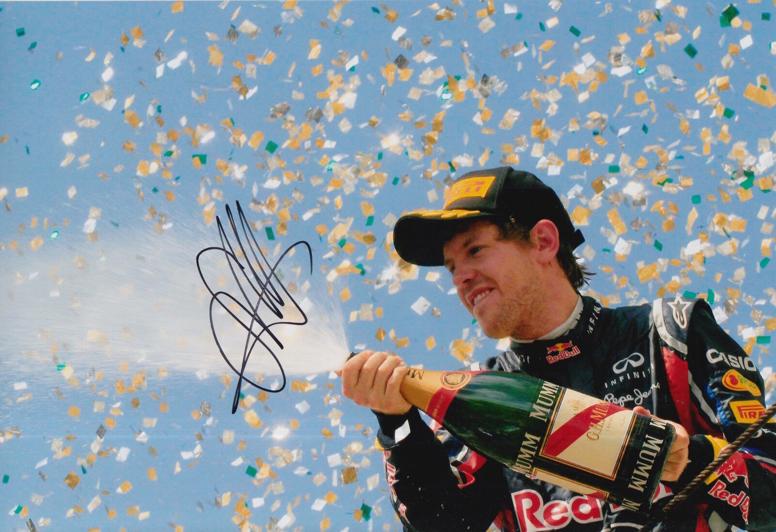 Sebastian Vettel Hand Signed 12x8 Photo Poster painting F1 Red Bull Racing 3