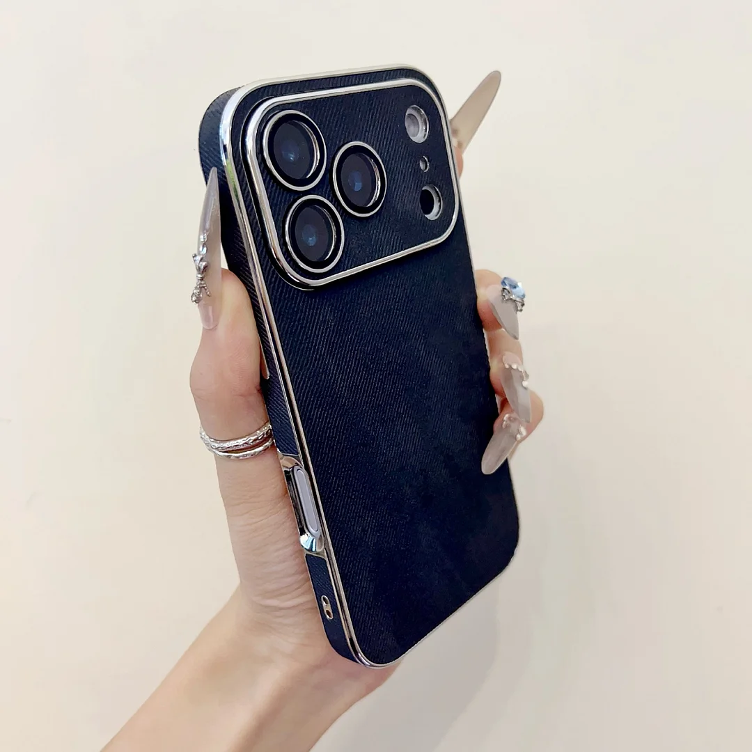 High-end denim leather texture suitable for iPhone 17 Pro max all-inclusive mobile phone case